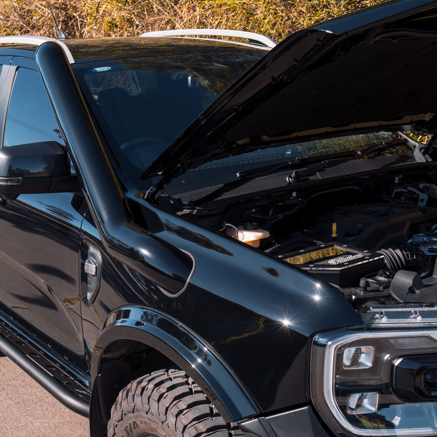 Ford Ranger Next Gen 5 Inch Stainless Snorkel Kit and Alloy Airbox Kit
