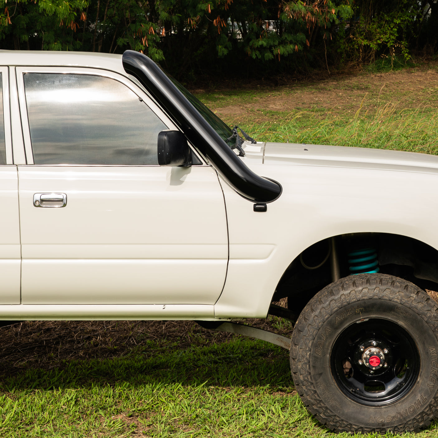 CONTACT TO ENQUIRE 5 Inch Short Entry Stainless Snorkel and HyperFab Alloy Airbox to suit Toyota Landcruiser 80 Series