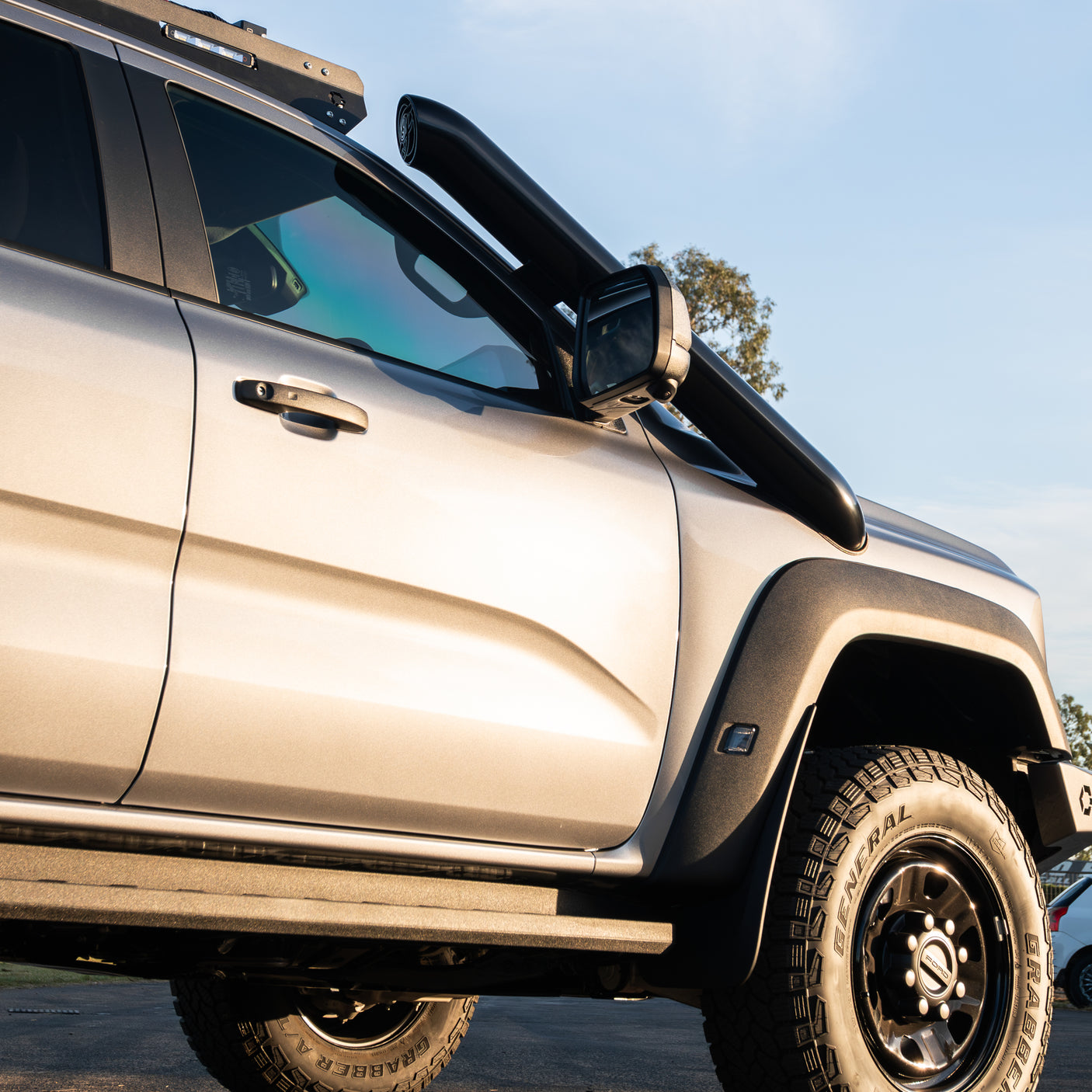 Ford Ranger Next Gen Super Duty 5 inch Short Entry Stainless Snorkel and Alloy Washer Bottle Kit