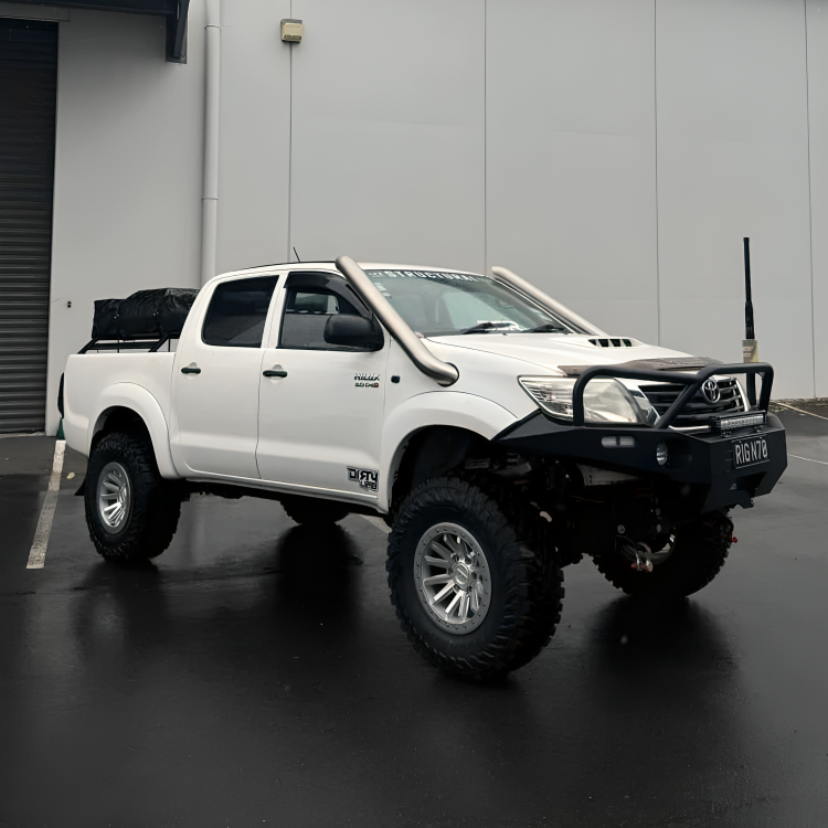 Dual 4 inch Stainless Snorkel to suit Toyota Hilux N70 (Short Entry Only)